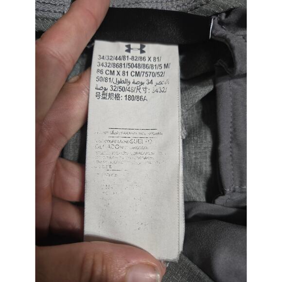Under armour 34x32 men's loose fit vented gray gold pants - Picture 7 of 10